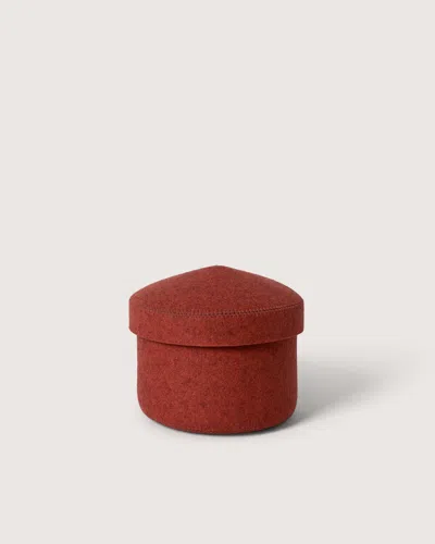 Graf & Lantz Merino Wool Small Bin W/ Lid In Brown