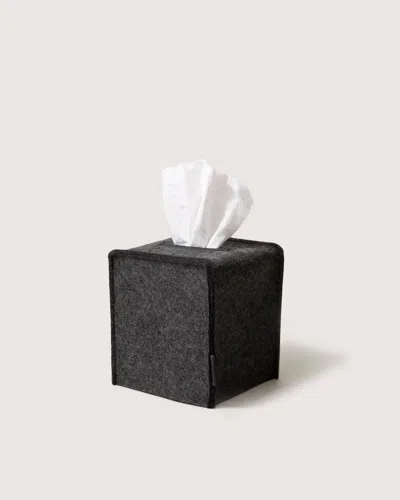 Graf & Lantz Merino Wool Small Tissue Box Cover In Black