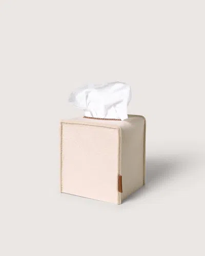 Graf & Lantz Merino Wool Small Tissue Box Cover In Neutral
