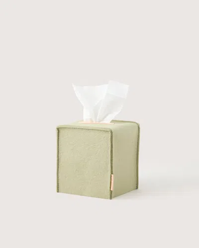 Graf & Lantz Merino Wool Small Tissue Box Cover — Final Sale In Green