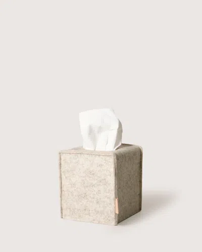 Graf & Lantz Merino Wool Small Tissue Box Cover In White