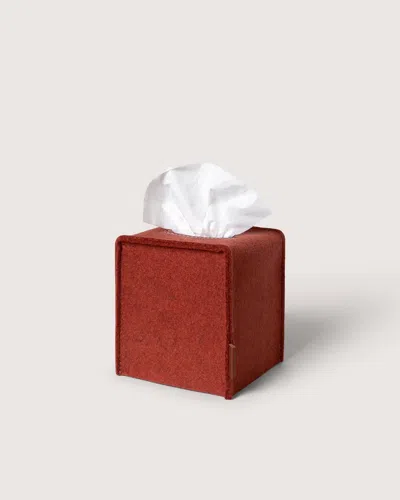 Graf & Lantz Merino Wool Small Tissue Box Cover In Red