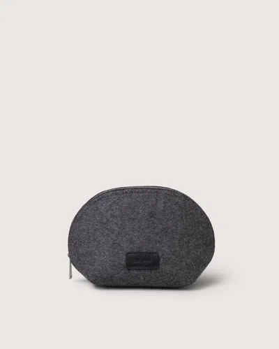 Graf & Lantz Pochi Merino Wool Medium Pouch In Charcoal
