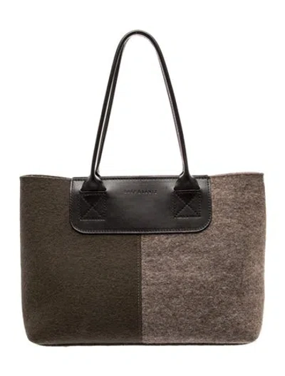 Pre-owned Graf & Lantz Wool Tote In Green