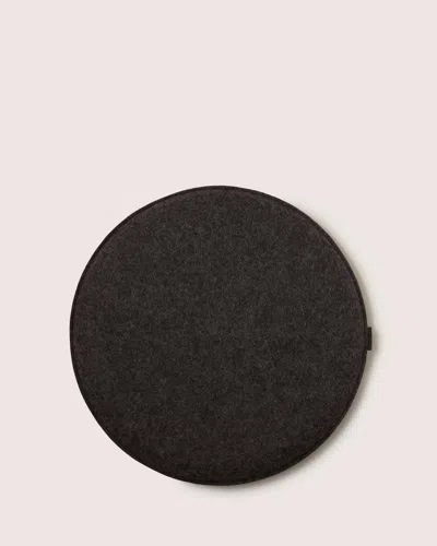 Graf & Lantz Zabuton Merino Wool Round Seat Cushion In Black