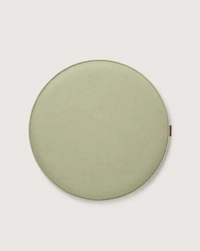 Graf & Lantz Zabuton Merino Wool Round Seat Cushion In Green