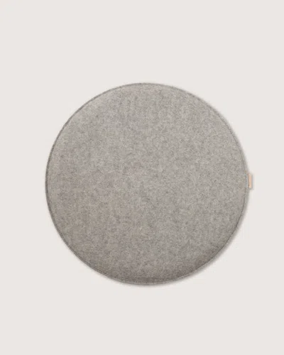 Graf & Lantz Zabuton Merino Wool Round Seat Cushion In Gray