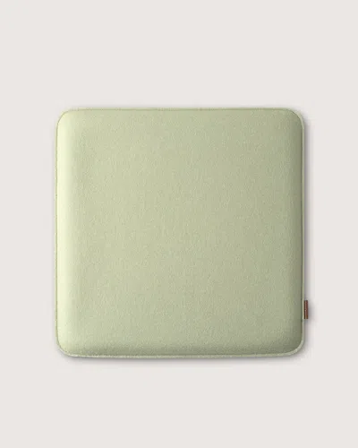 Graf & Lantz Zabuton Merino Wool Square Seat Cushion In Green