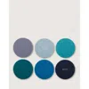 Graf & Lantz Graf Lantz Bierfilzl Merino Wool Round Coaster Multi 6 Pack In Ocean