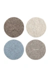 Graf & Lantz Graf Lantz Bierfilzl Merino Wool Round Coaster Solid 4 Pack In Cobblestone