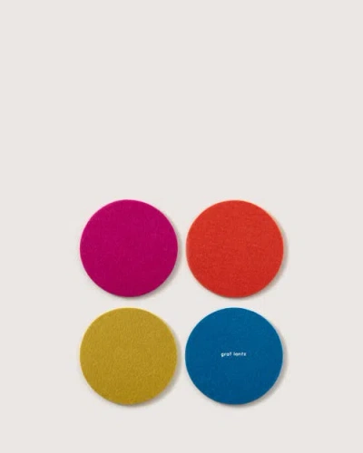 Graf & Lantz Graf Lantz Bierfilzl Merino Wool Round Coaster Solid 4 Pack In Electric