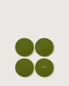 Graf & Lantz Graf Lantz Bierfilzl Merino Wool Round Coaster Solid 4 Pack In Loden Green