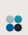 Graf & Lantz Graf Lantz Bierfilzl Merino Wool Round Coaster Solid 4 Pack In Ocean