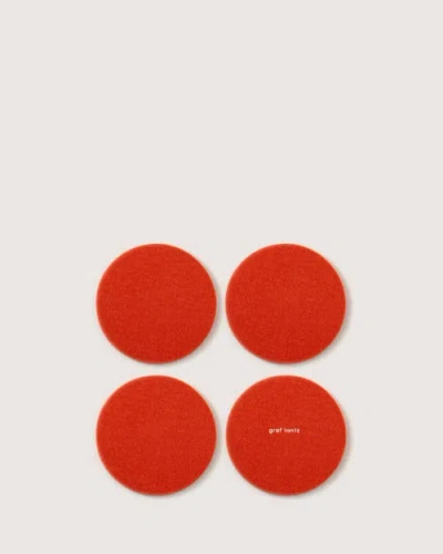 Graf & Lantz Graf Lantz Bierfilzl Merino Wool Round Coaster Solid 4 Pack In Orange