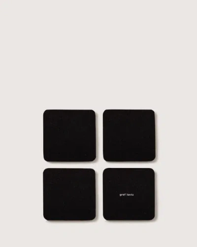 Graf & Lantz Graf Lantz Bierfilzl Merino Wool Square Coaster Multi 4 Pack In Black