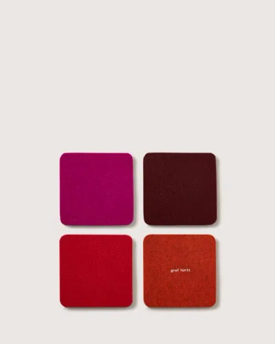 Graf & Lantz Graf Lantz Bierfilzl Merino Wool Square Coaster Multi 4 Pack In Bordeaux