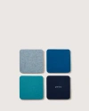 Graf & Lantz Graf Lantz Bierfilzl Merino Wool Square Coaster Multi 4 Pack In Ocean