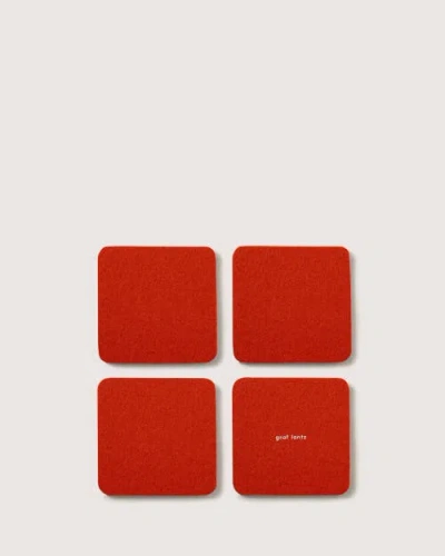 Graf & Lantz Graf Lantz Bierfilzl Merino Wool Square Coaster Multi 4 Pack In Orange