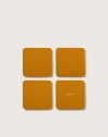 Graf & Lantz Graf Lantz Bierfilzl Merino Wool Square Coaster Multi 4 Pack In Turmeric
