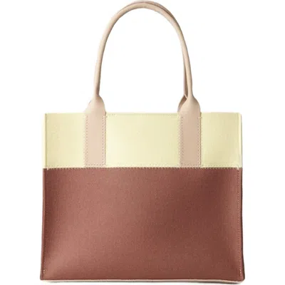 Graf & Lantz Graf Lantz Jaunt Merino Wool Midi Tote In Terracotta/limoncello