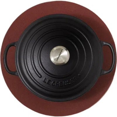 Graf & Lantz Graf Lantz Merino Wool 12" Round Trivet In Terracotta