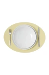 Graf & Lantz Graf Lantz Merino Wool Oval Placemat In Limoncello