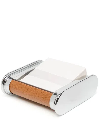 Graf Von Faber-castell Epsom Leather Notelet Box In Silver