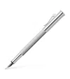 Graf Von Faber-castell Guilloche Fountain Pen In Silver