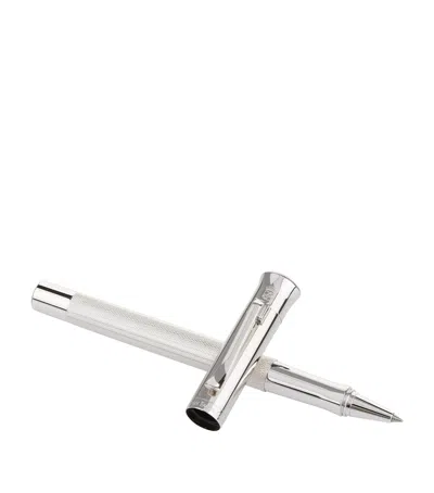 Graf Von Faber-castell Guilloche Rollerball Pen In Silver