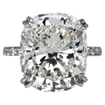 Pre-owned Graff 10.01 Carat Gia H Vs1 Cushion Cut Diamond Ring In Multi