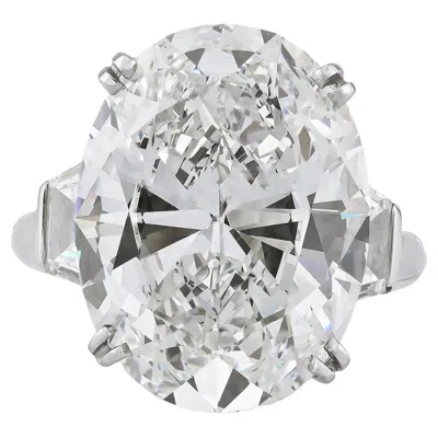 Pre-owned Graff 13.11ct Oval Diamond Engagement Ring Gia H Vs1 Platinum In Multi