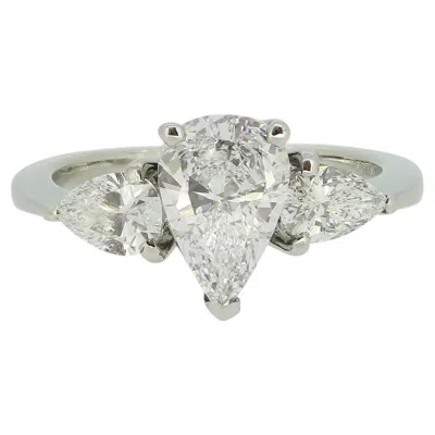 Pre-owned Graff 1.51 Carat Pear-cut Diamond Three-stone Promise Engagement Ring In Multi
