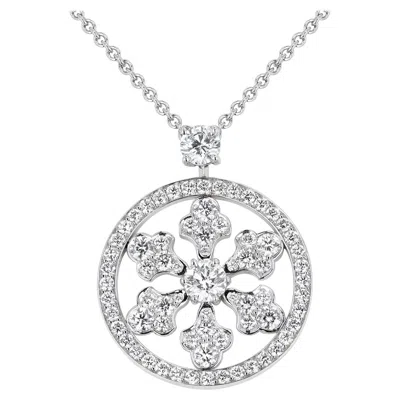 Pre-owned Graff 1.74 Ct. Diamond Snowflake Pendant Necklace, 18k White Gold