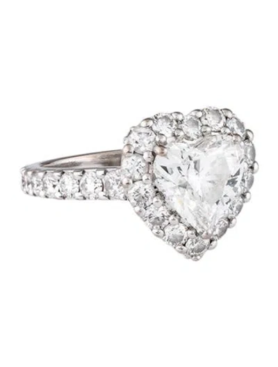 Pre-owned Graff 1.83ct Diamond Heart Engagement Ring In Multicolor