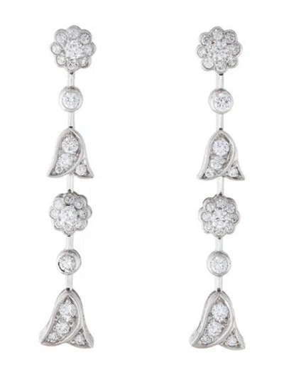 Pre-owned Graff 18k 2.04ctww Diamond Drop Earrings In Multi