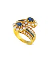 Graff 18k Yellow Gold 0.75ct Diamond And Sapphire Ring Gr19-031825