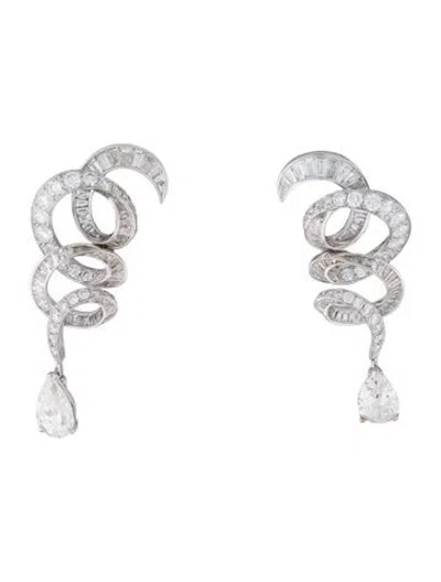 Pre-owned Graff 18k Diamond Cy Twombly Scribbles Drop Earrings In Multicolor