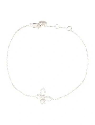 Pre-owned Graff 18k Diamond Mini Butterfly Silhouette Link Bracelet, 7" In Multicolor