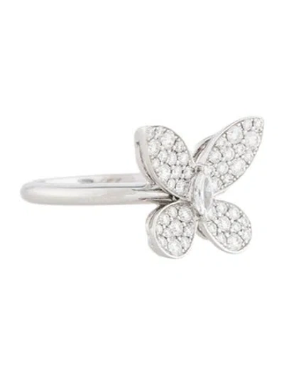 Pre-owned Graff 18k Diamond Small Butterfly Cocktail Ring In Multicolor