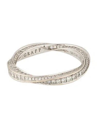 Pre-owned Graff 18k Diamond Spiral Pave Eternity Band In Multi
