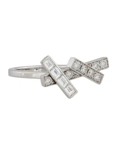 Pre-owned Graff 18k Diamond Threads Mini Ring In Multi
