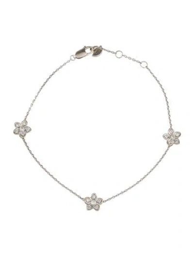 Pre-owned Graff 18k Diamond Wild Flower Petite Pavé Bracelet, 6.75" In Multi