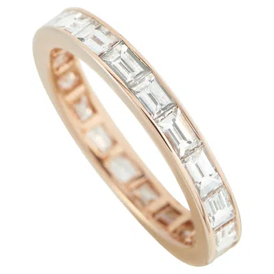 Pre-owned Graff 18k Rose Gold 2.50ct Diamond Eternity Band Ring In Red