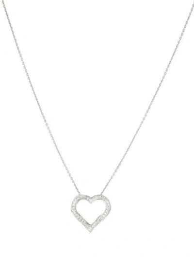 Pre-owned Graff 18k Spiral Heart Silhouette Pavé Diamond Pendant In Multi