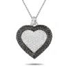Graff 18k White Gold 6.05ct White And Black Diamond Pave Heart Necklace Gr01-040124 In White