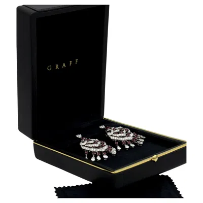 Pre-owned Graff 18k White Gold Diamond & Ruby Chandelier Earrings – 10.07 Ctw Diamonds, 8.