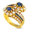 Graff 18k Yellow Gold 0.75ct Diamond And Sapphire Ring Gr19-031825 In Gold
