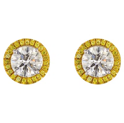 Pre-owned Graff 18k Yellow Gold Gia Diamond Clips