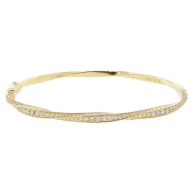 Pre-owned Graff 18k Yellow Gold  Diamond Hinge Bangle Bracelet