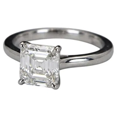 Pre-owned Graff 2 Carat Asscher Cut Diamond Solitaire Engagement Ring By  In Multiple